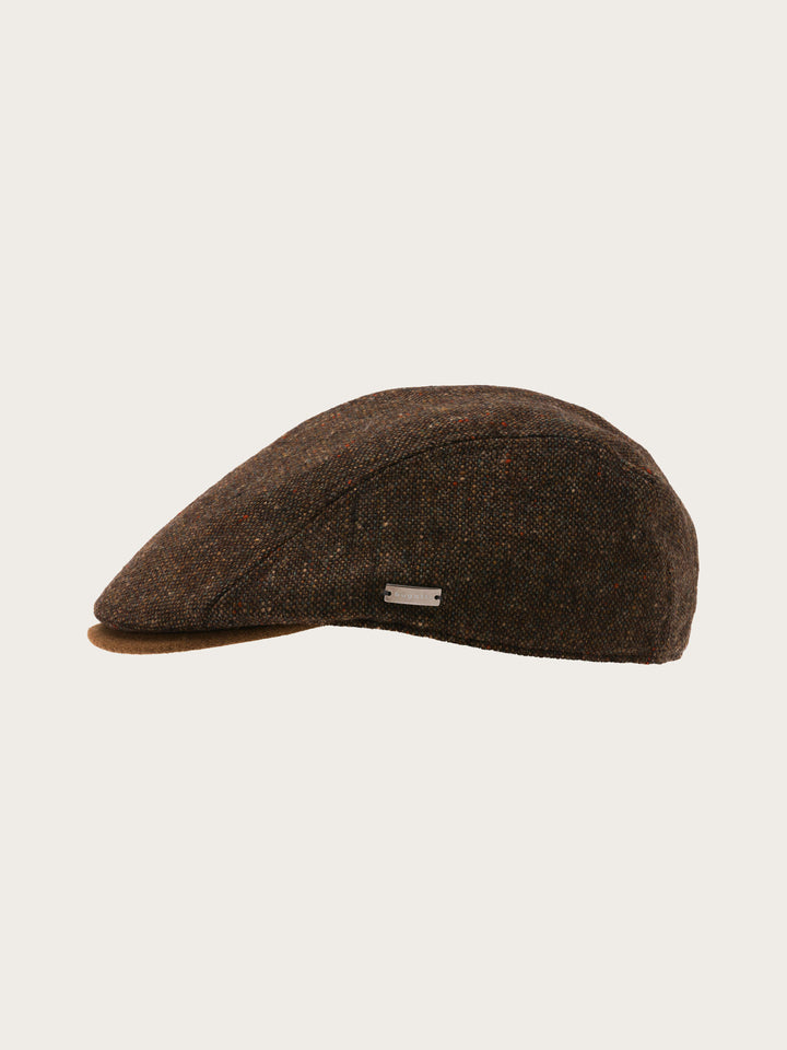 Winddichte bugatti Tweed-Flatcap mit Ohrenklappen