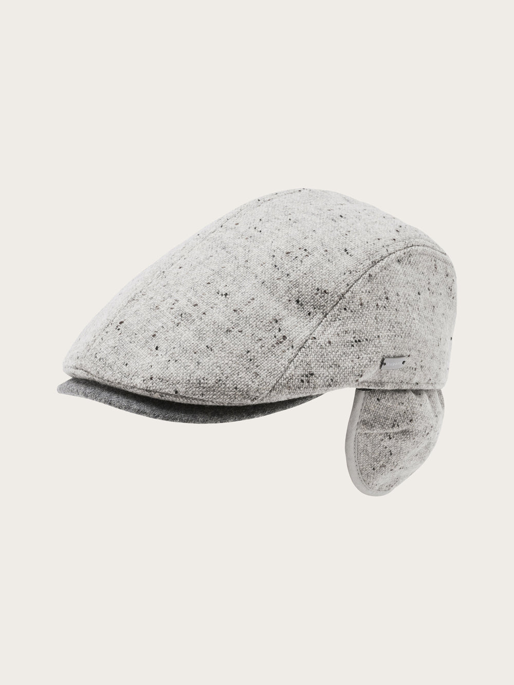Winddichte bugatti Tweed-Flatcap mit Ohrenklappen