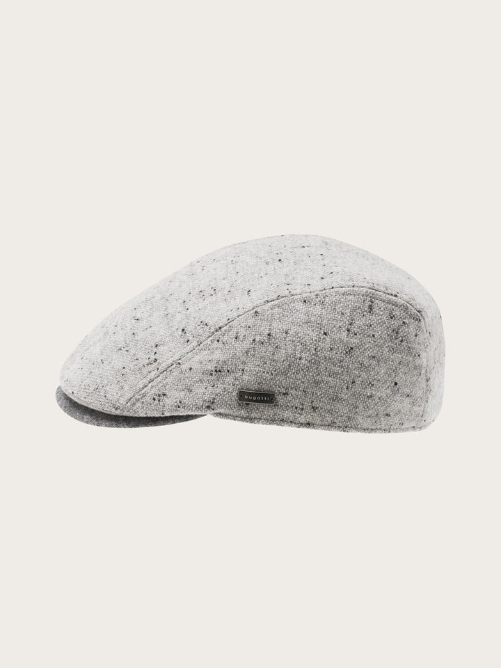Winddichte bugatti Tweed-Flatcap mit Ohrenklappen