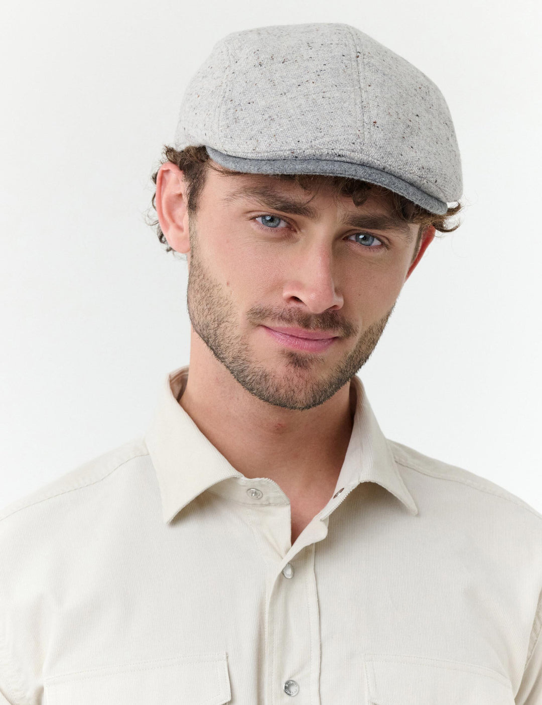Winddichte bugatti Tweed-Flatcap mit Ohrenklappen