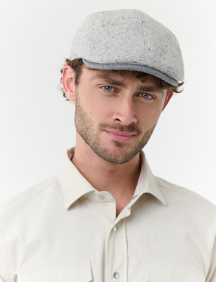 Winddichte bugatti Tweed-Flatcap mit Ohrenklappen