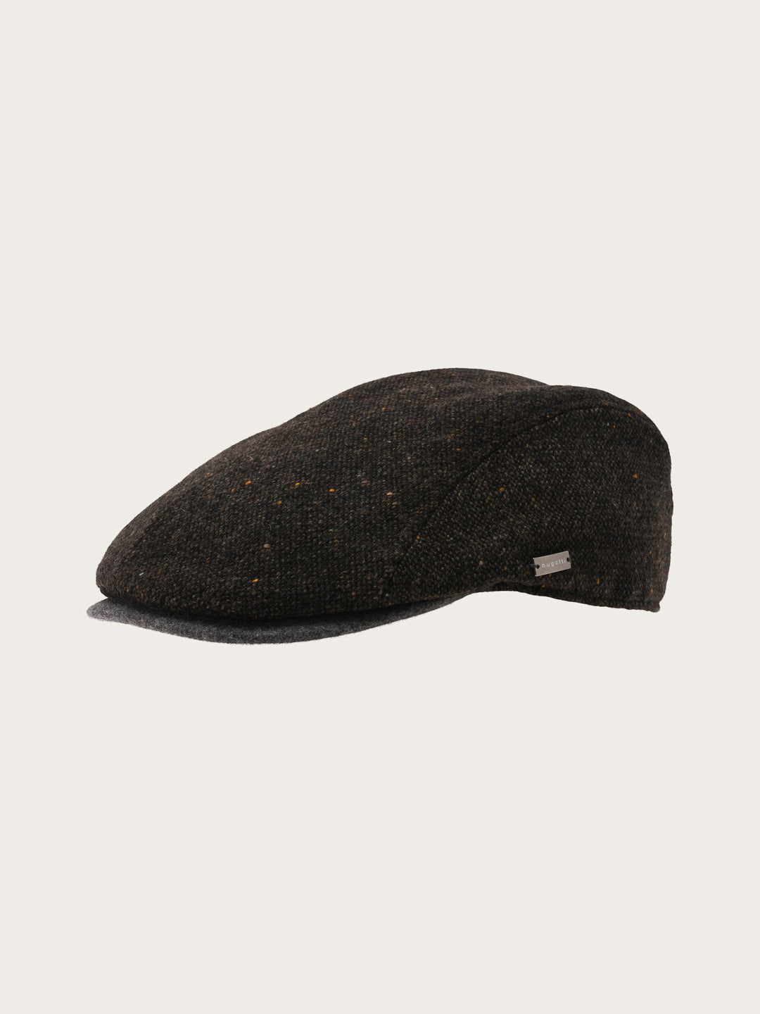 Winddichte bugatti Tweed-Flatcap mit Ohrenklappen