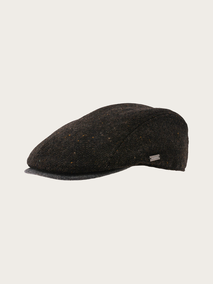 Winddichte bugatti Tweed-Flatcap mit Ohrenklappen