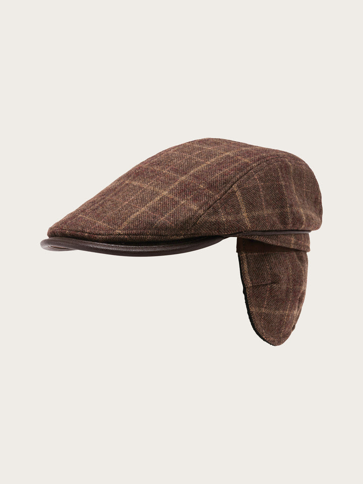 Winddichte bugatti Flatcap mit Karo-Design und Ohrenklappen