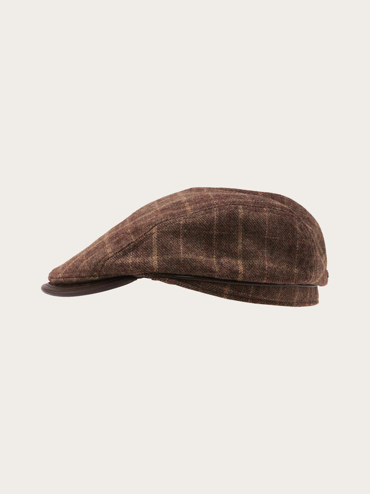 Winddichte bugatti Flatcap mit Karo-Design und Ohrenklappen