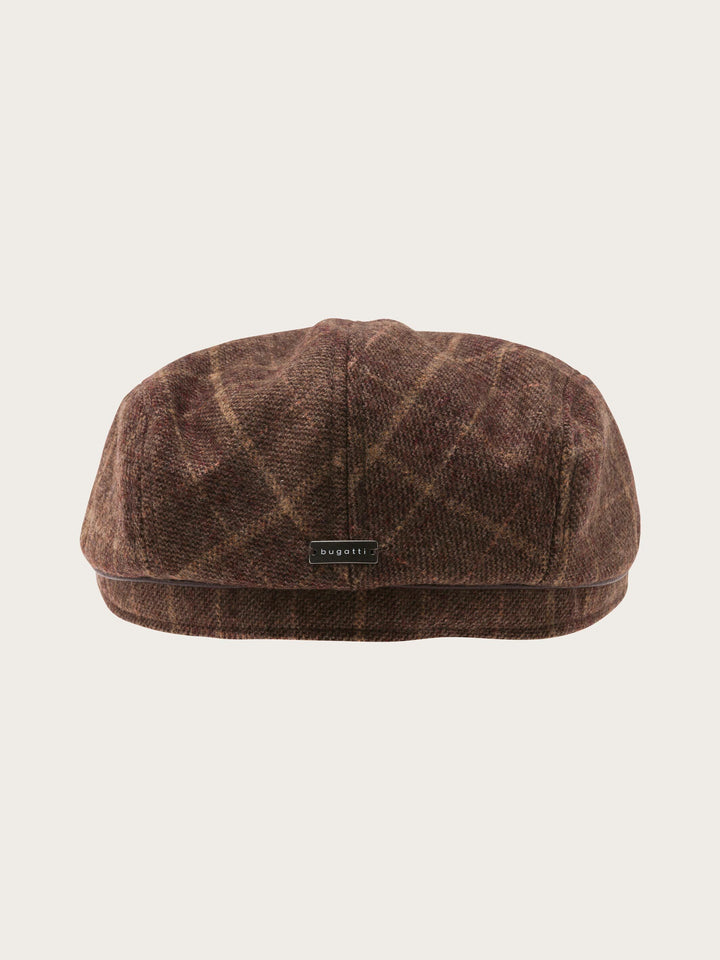 Winddichte bugatti Flatcap mit Karo-Design und Ohrenklappen