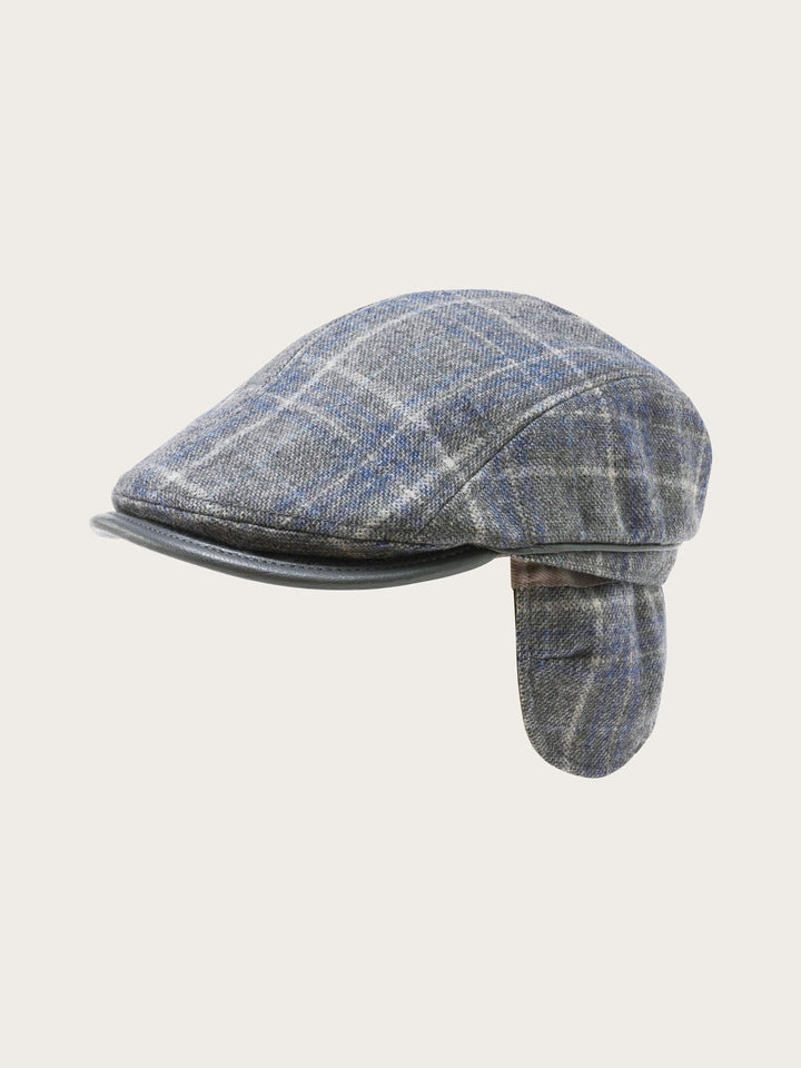 Winddichte bugatti Flatcap mit Karo-Design und Ohrenklappen
