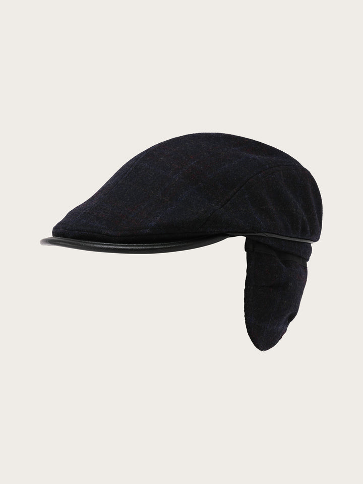 Winddichte bugatti Flatcap mit Karo-Design und Ohrenklappen