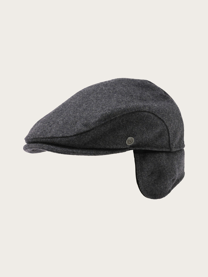 Winddichte, einfarbige bugatti Flatcap mit Ohrenklappen
