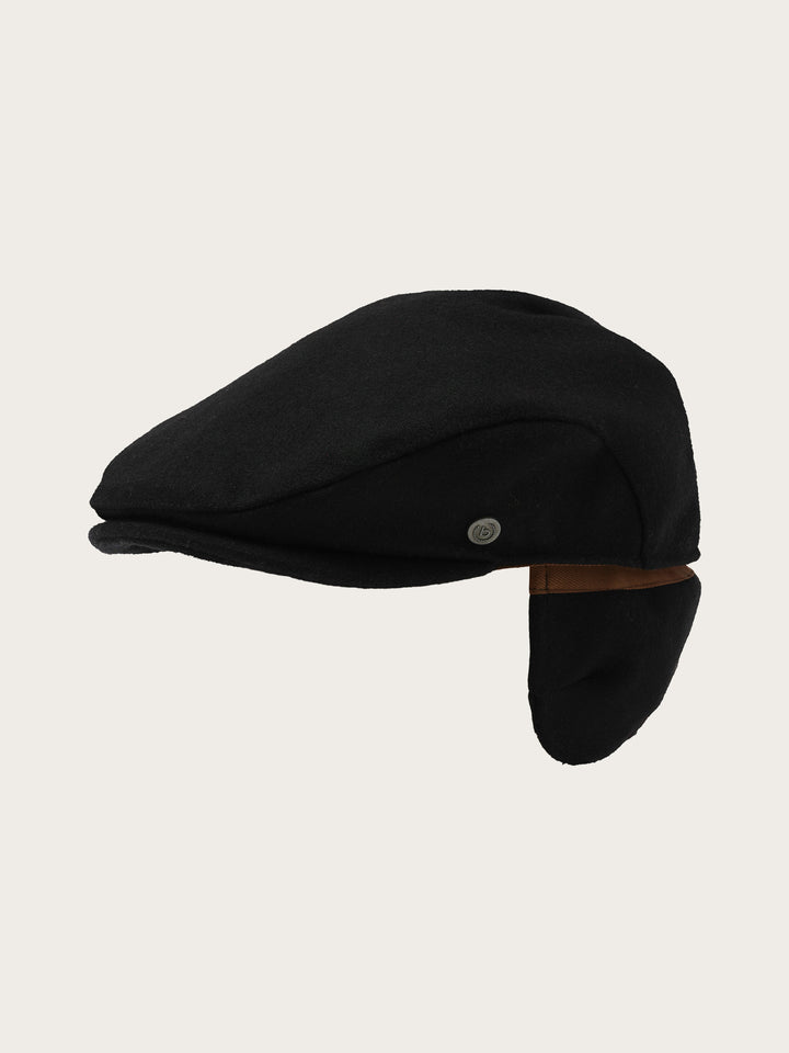 Winddichte, einfarbige bugatti Flatcap mit Ohrenklappen