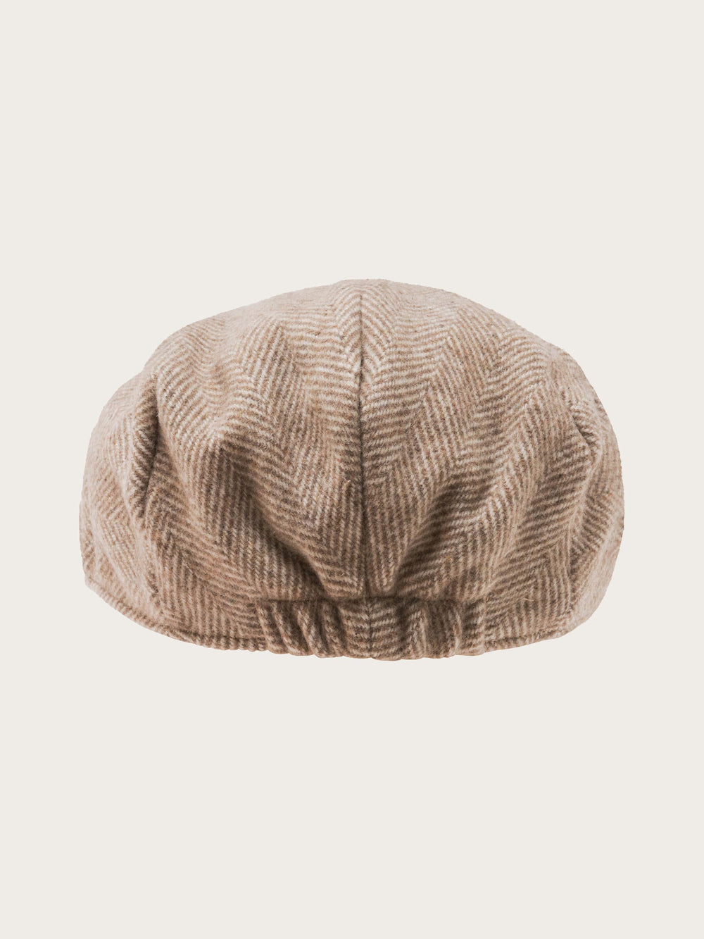 Melierte bugatti Flatcap mit Fischgrät-Design in Wollmischung