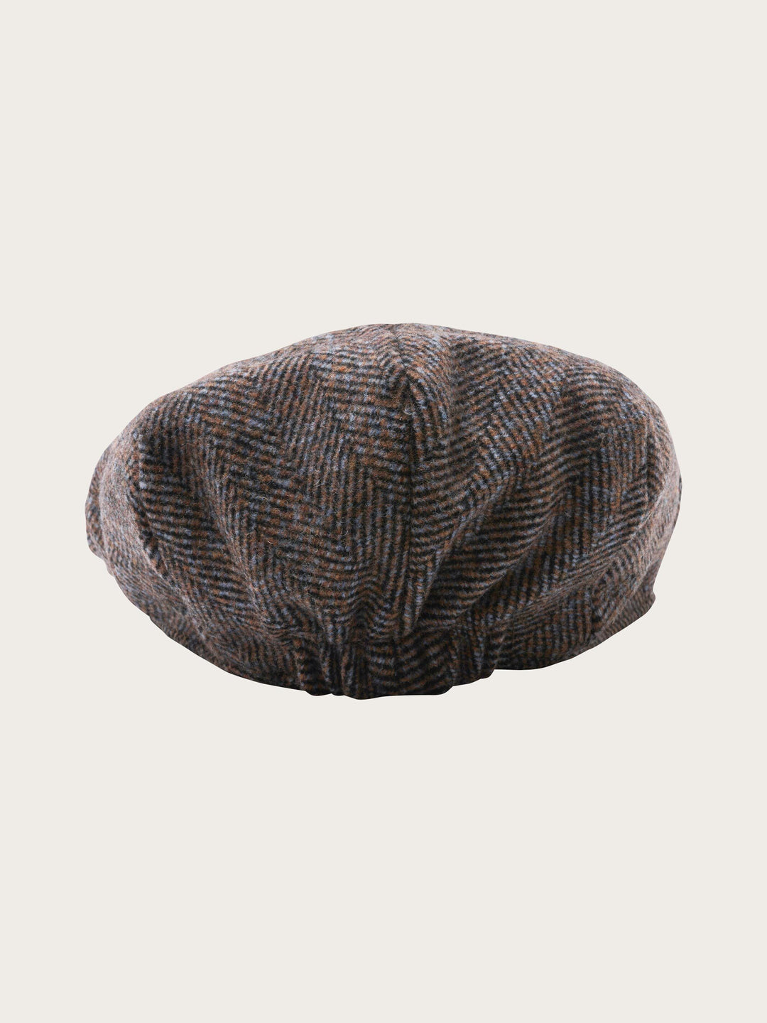 Melierte bugatti Flatcap mit Fischgrät-Design in Wollmischung