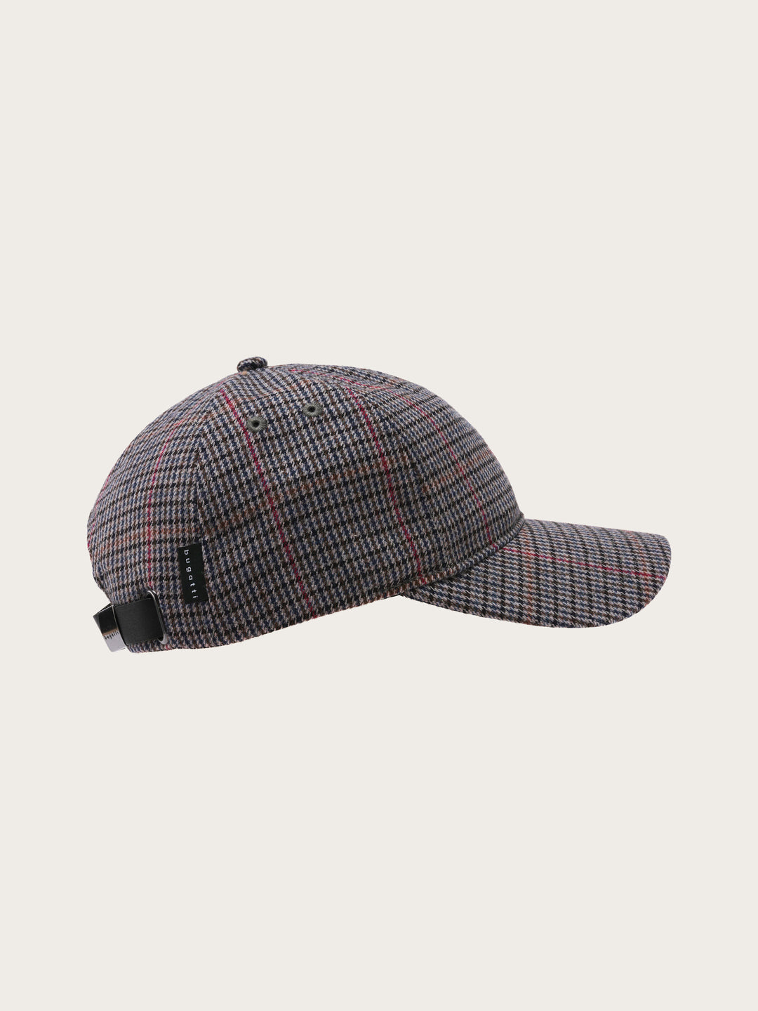 bugatti Basecap mit klassischem Glencheck-Karo in Wollmischung