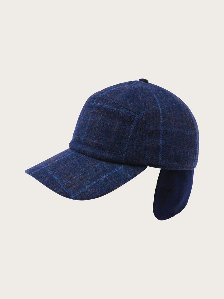 Winddichte bugatti Basecap mit Karo-Design und Ohrenklappen