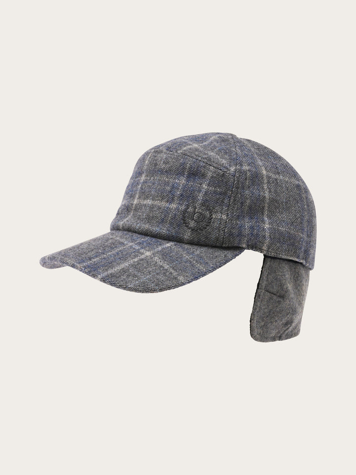 Winddichte bugatti Basecap mit Karo-Design und Ohrenklappen