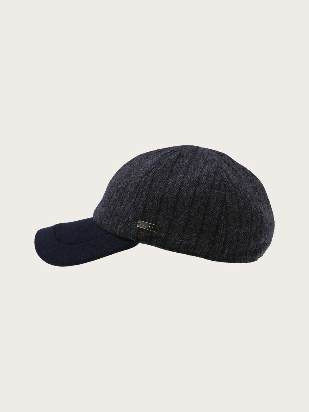 Winddichte bugatti Basecap mit Fischgrät-Design und Ohrenklappen