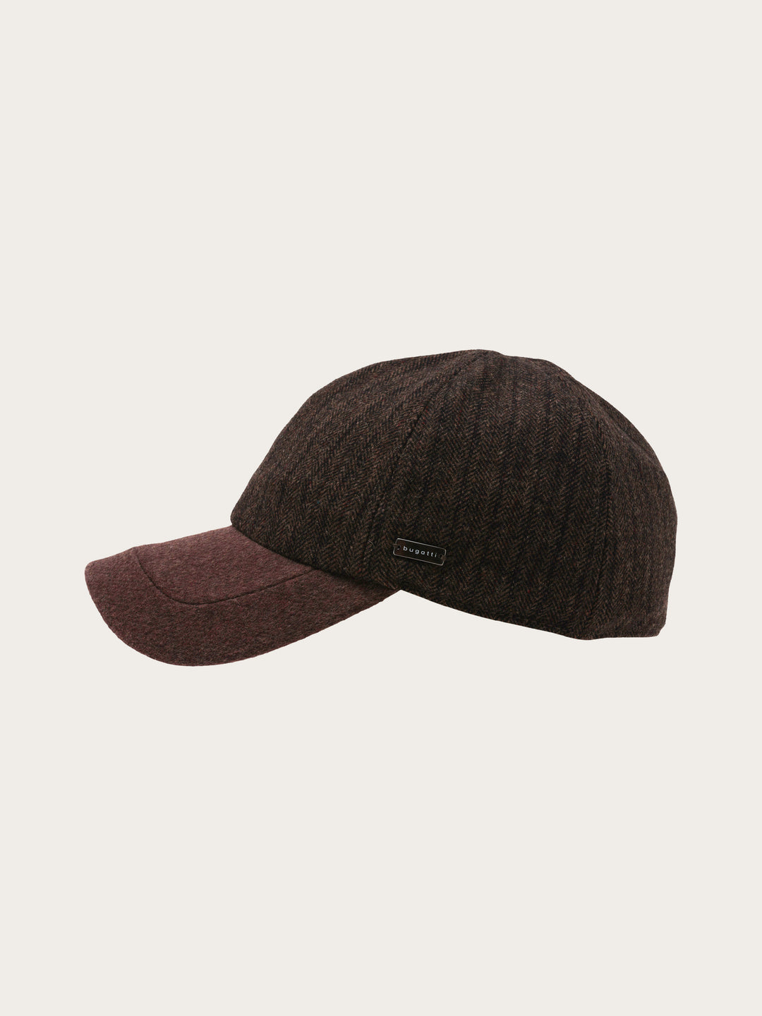 Winddichte bugatti Basecap mit Fischgrät-Design und Ohrenklappen