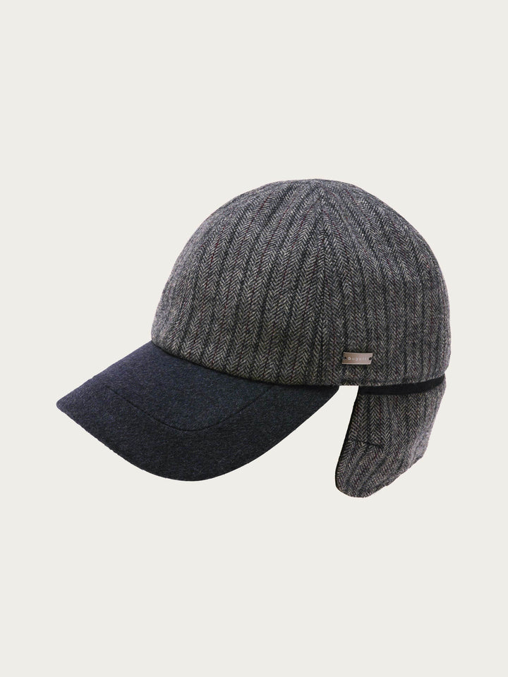Winddichte bugatti Basecap mit Fischgrät-Design und Ohrenklappen