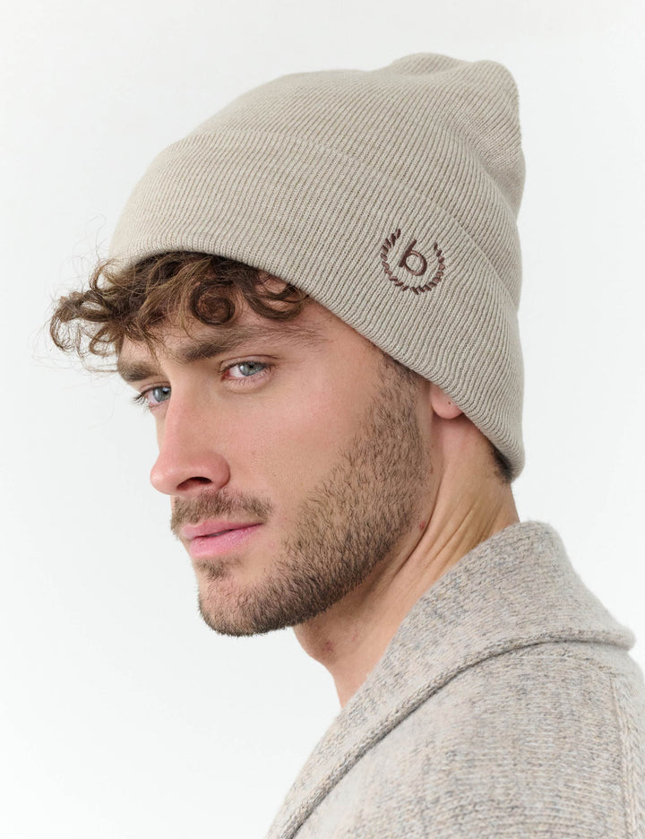 Einfarbige bugatti Beanie mit breitem Rand