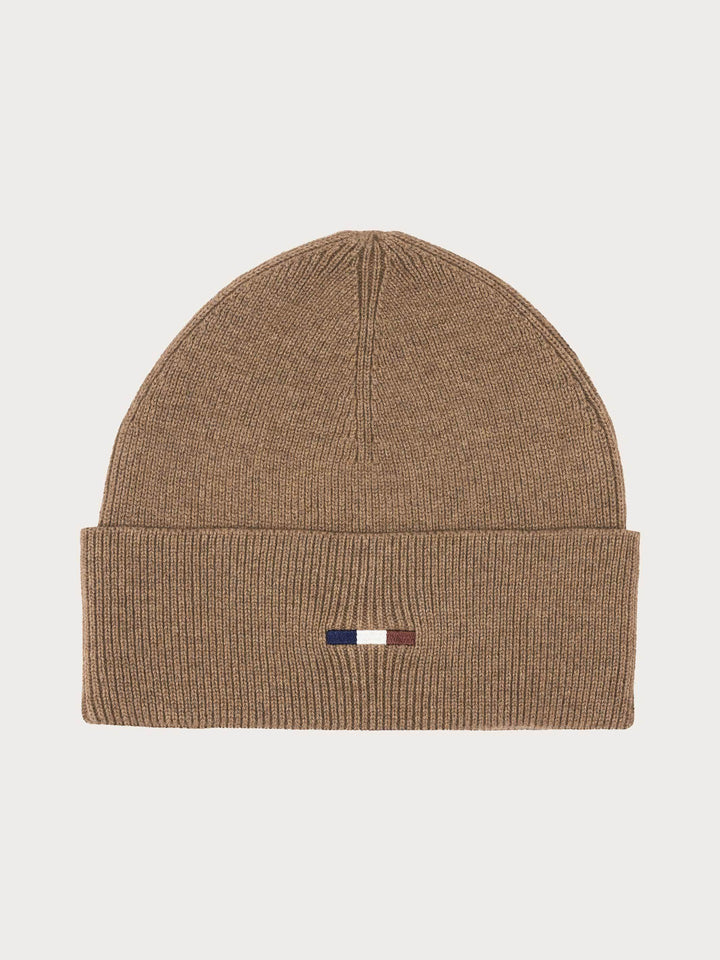 Einfarbige Beanie mit gestickter bugatti-Flag