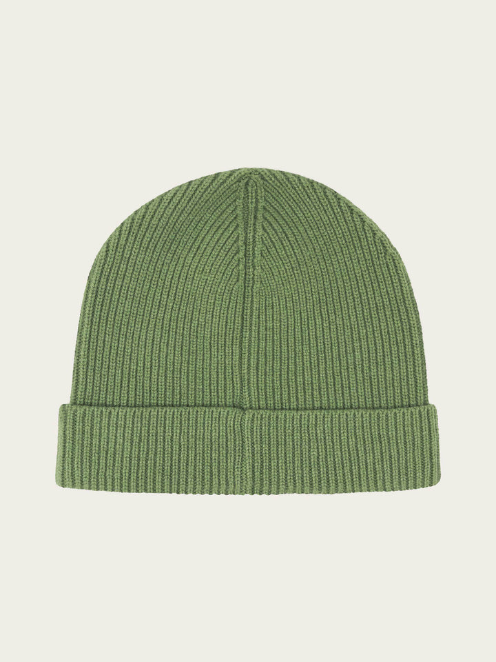 Einfarbige bugatti Beanie mit Signature-Flag