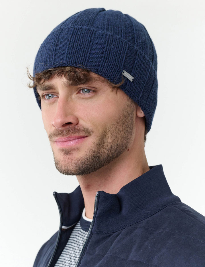 Einfarbige bugatti Beanie mit Fleece-Fütterung