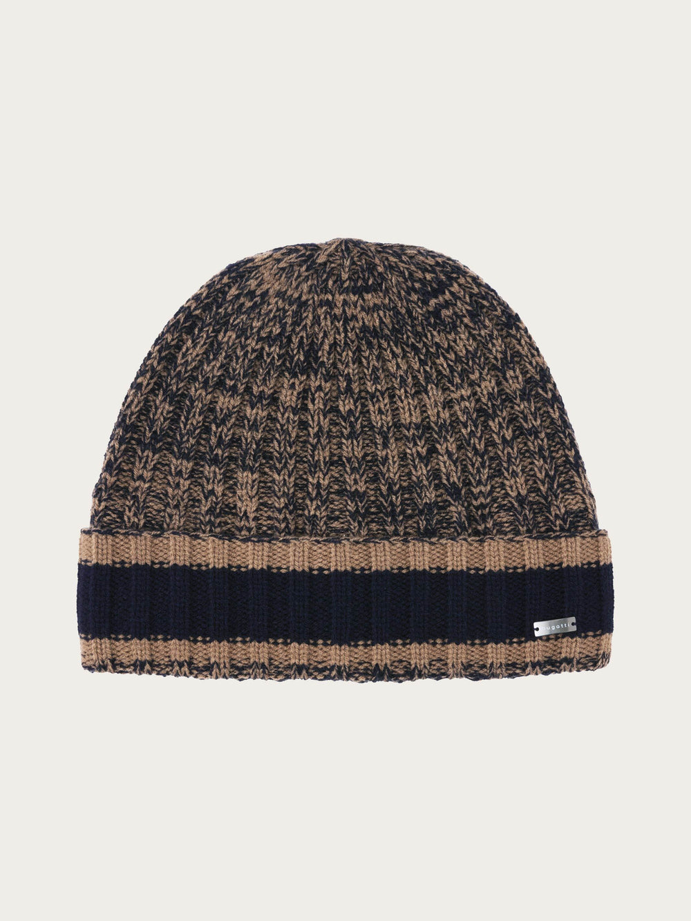 Melierte bugatti Beanie mit farblich abgesetzem Umschlag