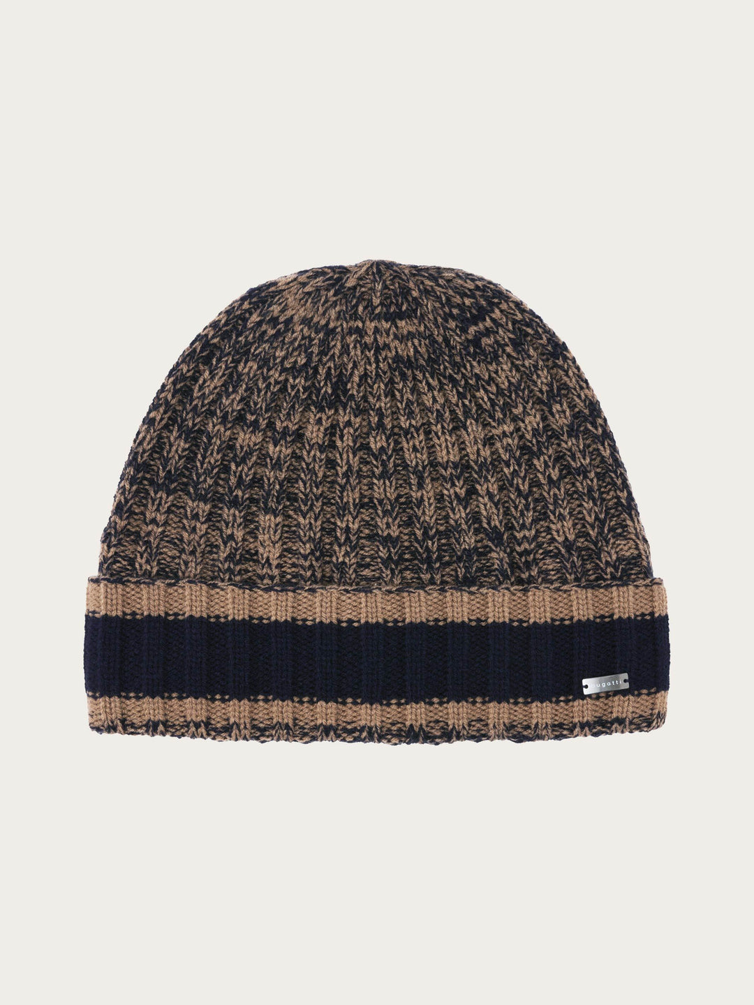 Melierte bugatti Beanie mit farblich abgesetzem Umschlag
