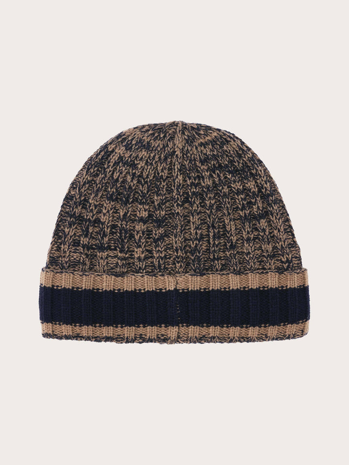 Melierte bugatti Beanie mit farblich abgesetzem Umschlag