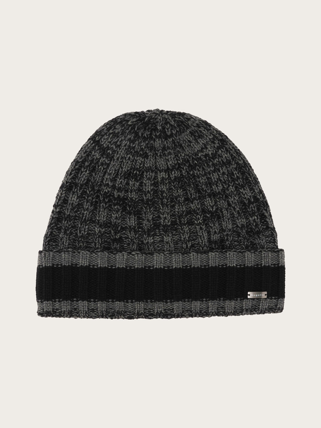 Melierte bugatti Beanie mit farblich abgesetzem Umschlag