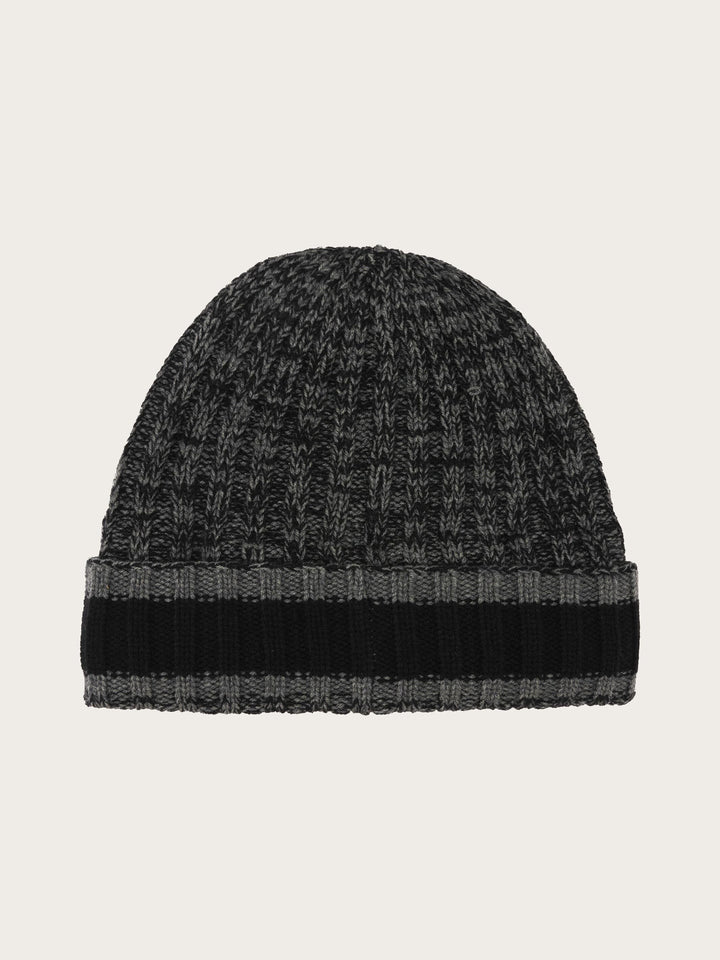 Melierte bugatti Beanie mit farblich abgesetzem Umschlag