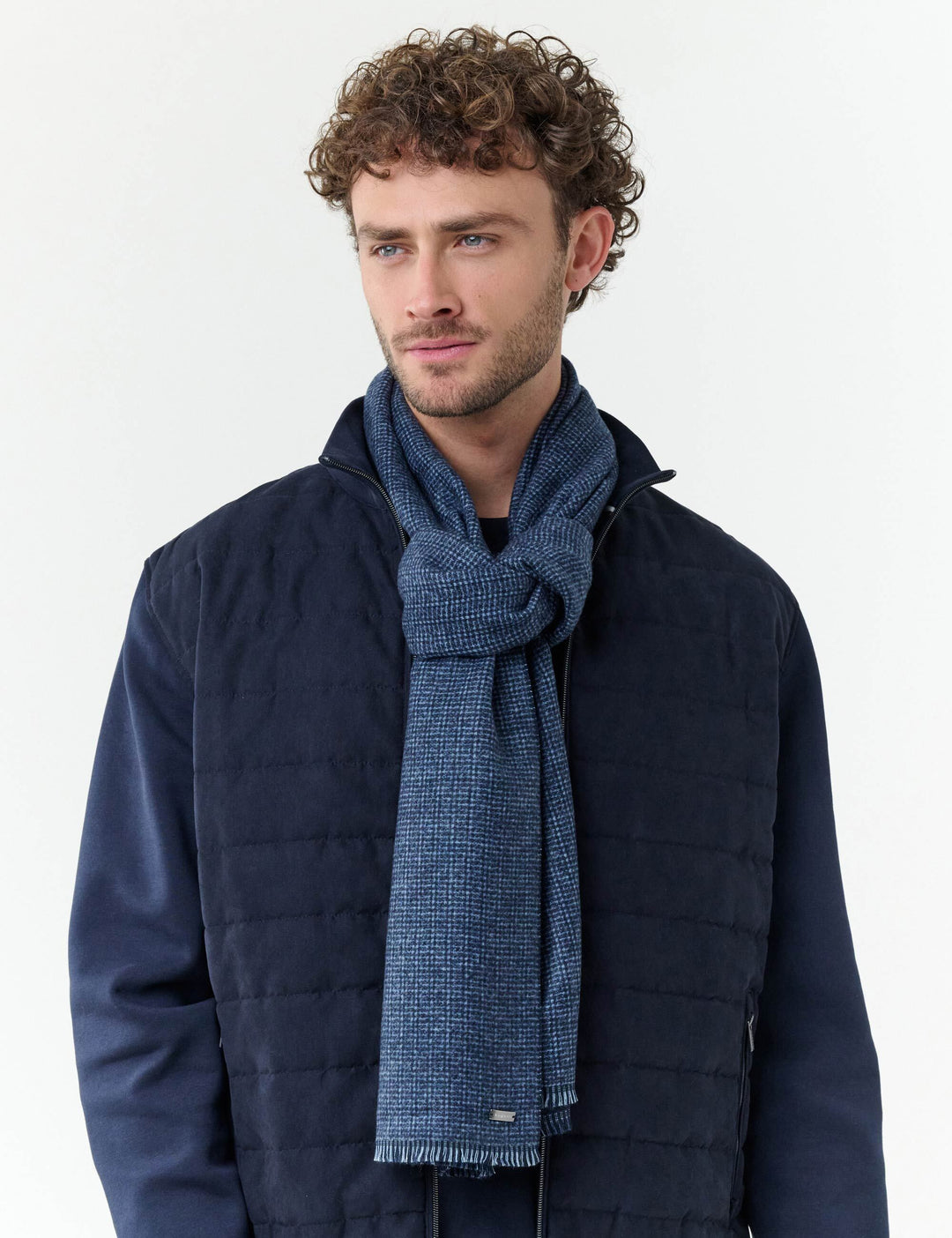 bugatti Doubleface-Schal mit feinem Karo