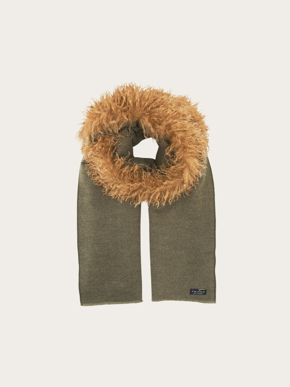 Cashmink-Poncho mit langem Teddyfell-Rand