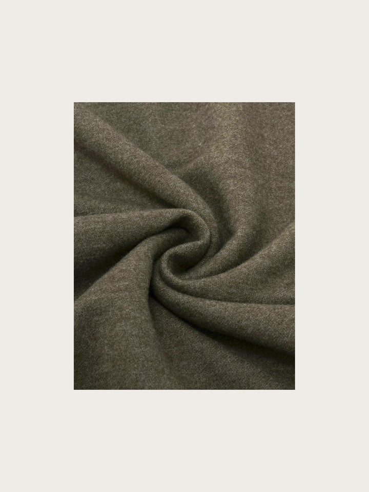 Cashmink-Poncho mit langem Teddyfell-Rand