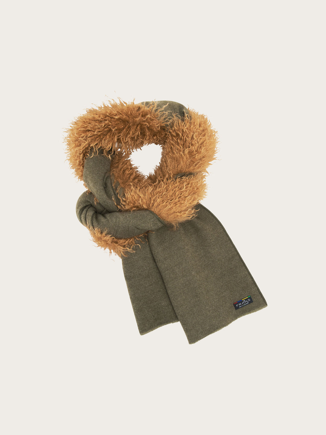 Cashmink-Poncho mit langem Teddyfell-Rand