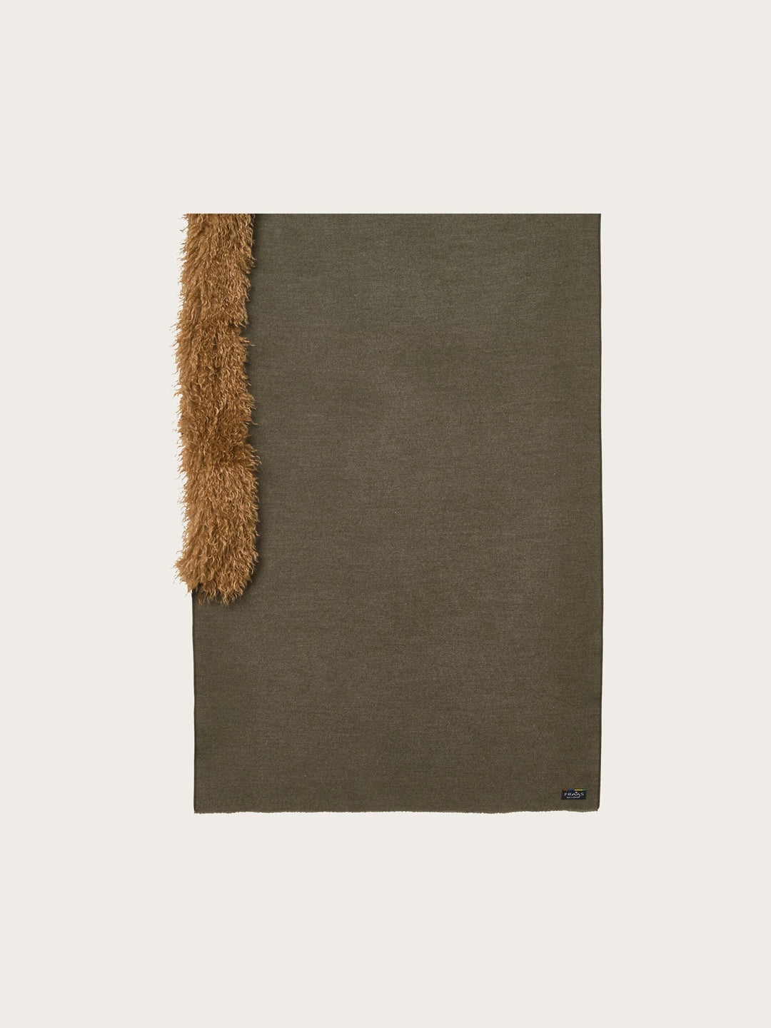 Cashmink-Poncho mit langem Teddyfell-Rand