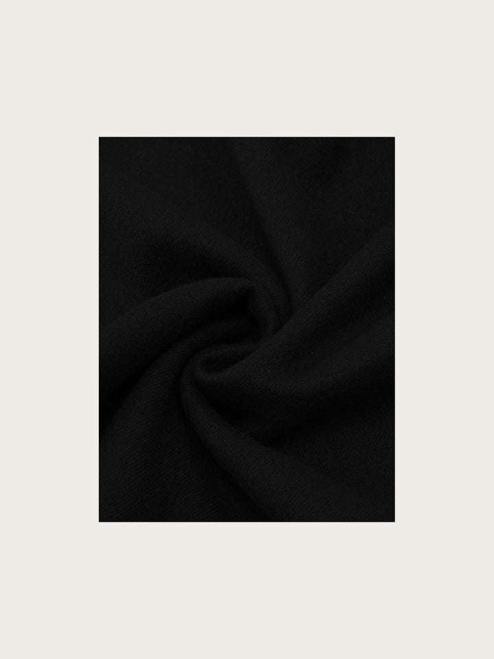 Cashmink-Poncho mit langem Teddyfell-Rand