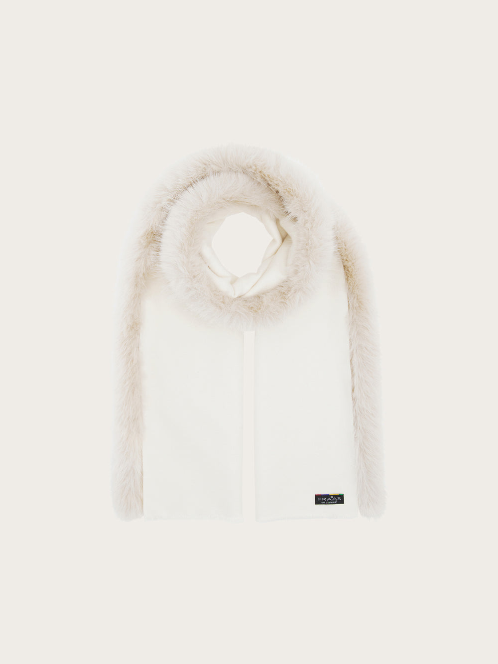 Einfarbiger Poncho mit Kunstfell-Rand