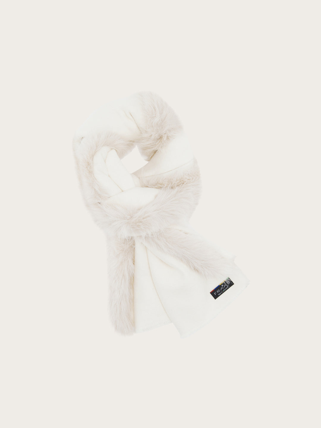 Einfarbiger Poncho mit Kunstfell-Rand