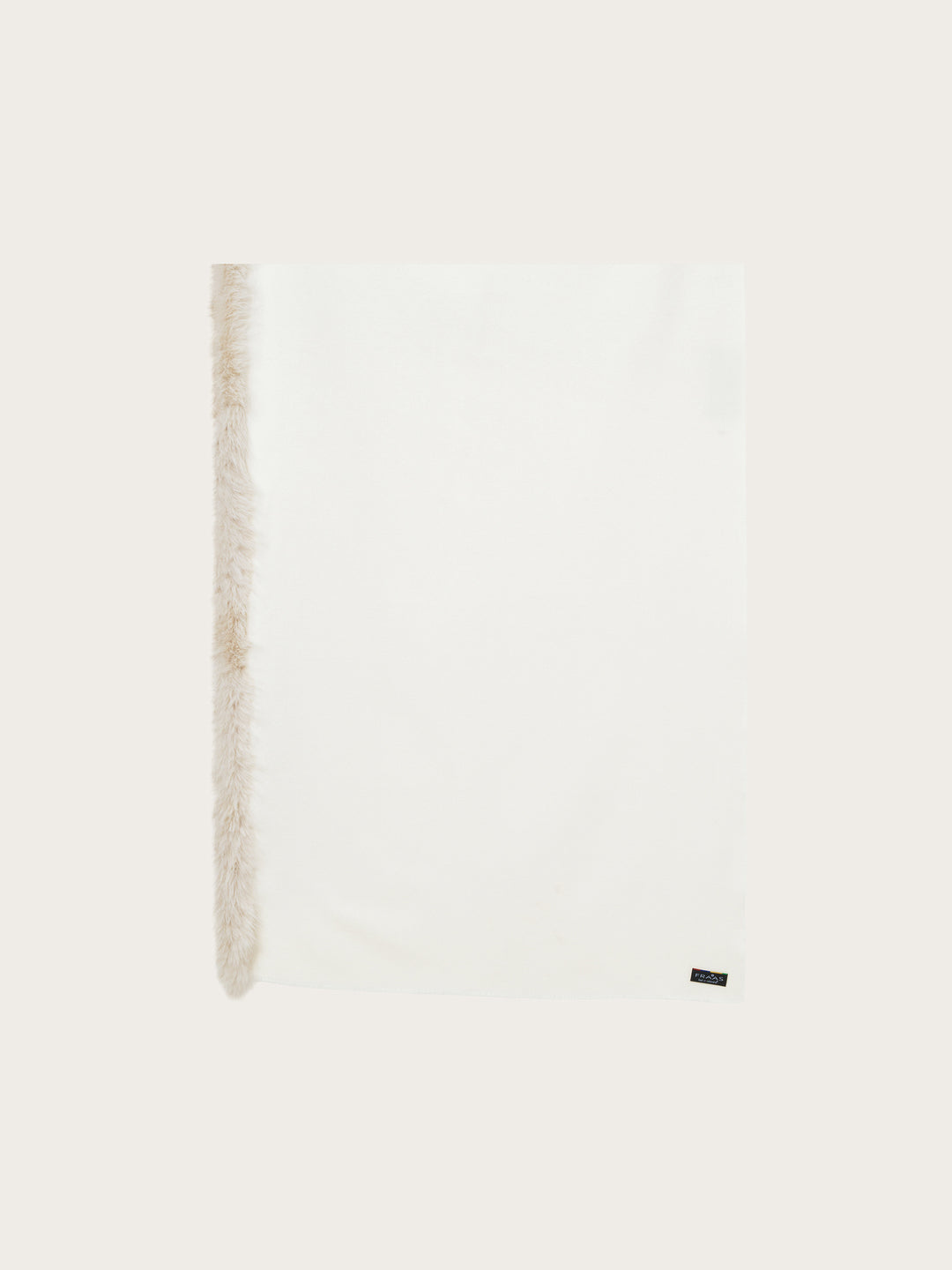 Einfarbiger Poncho mit Kunstfell-Rand