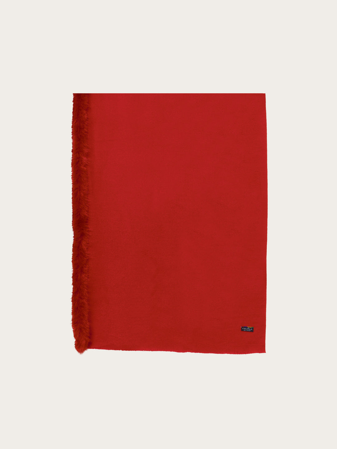 Einfarbiger Poncho mit Kunstfell-Rand