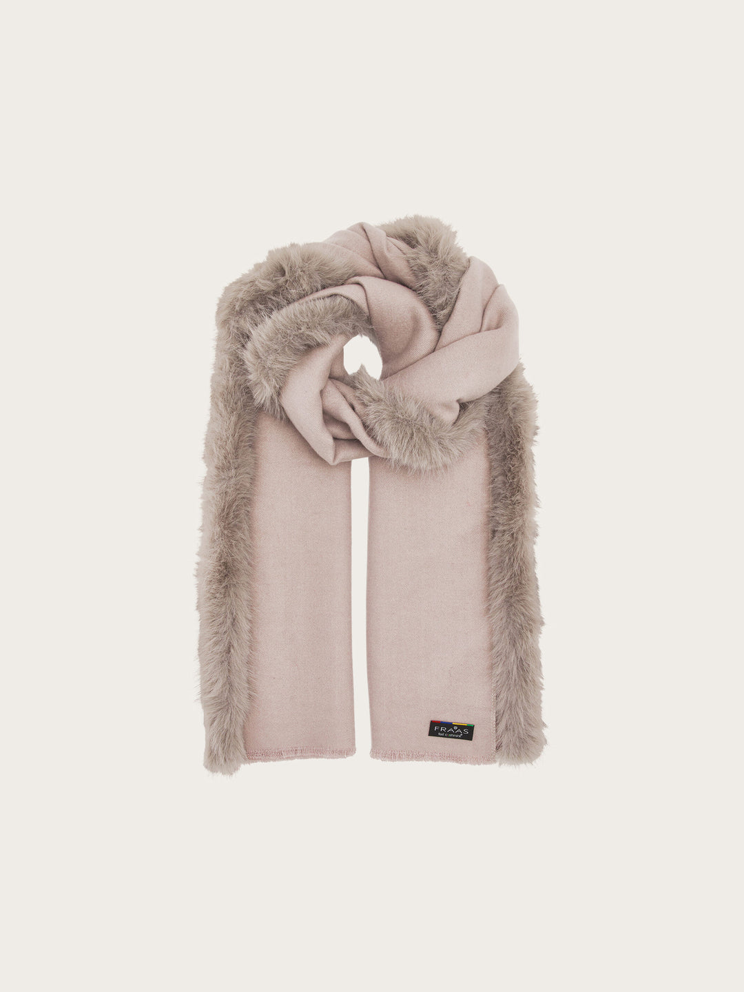 Einfarbiger Poncho mit Kunstfell-Rand