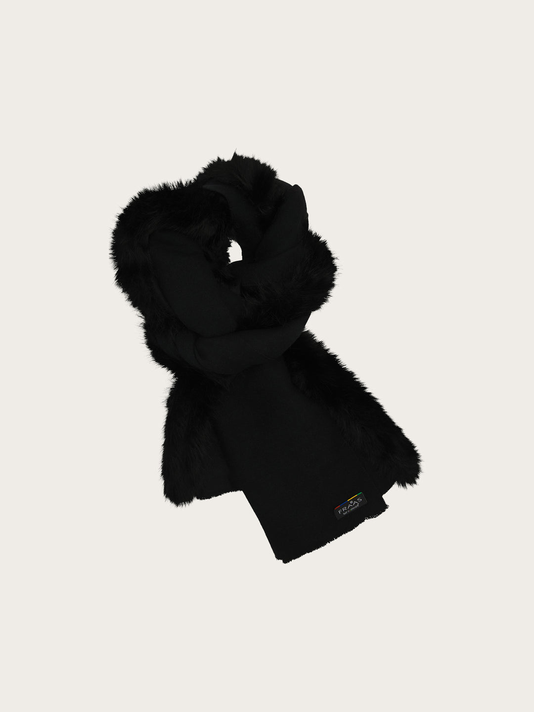 Einfarbiger Poncho mit Kunstfell-Rand