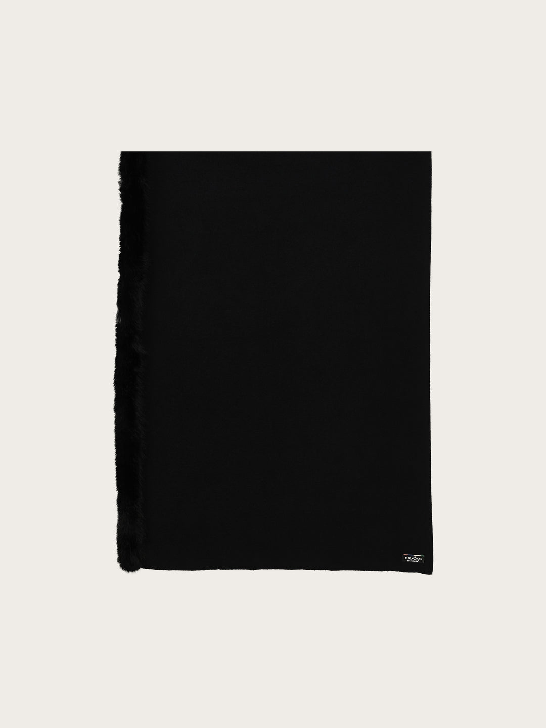 Einfarbiger Poncho mit Kunstfell-Rand