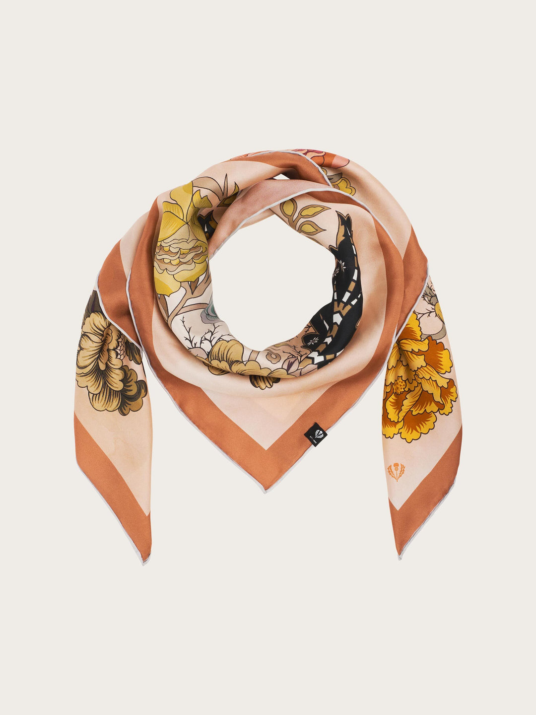 Seidentuch mit nostalgischem Blumen-Print