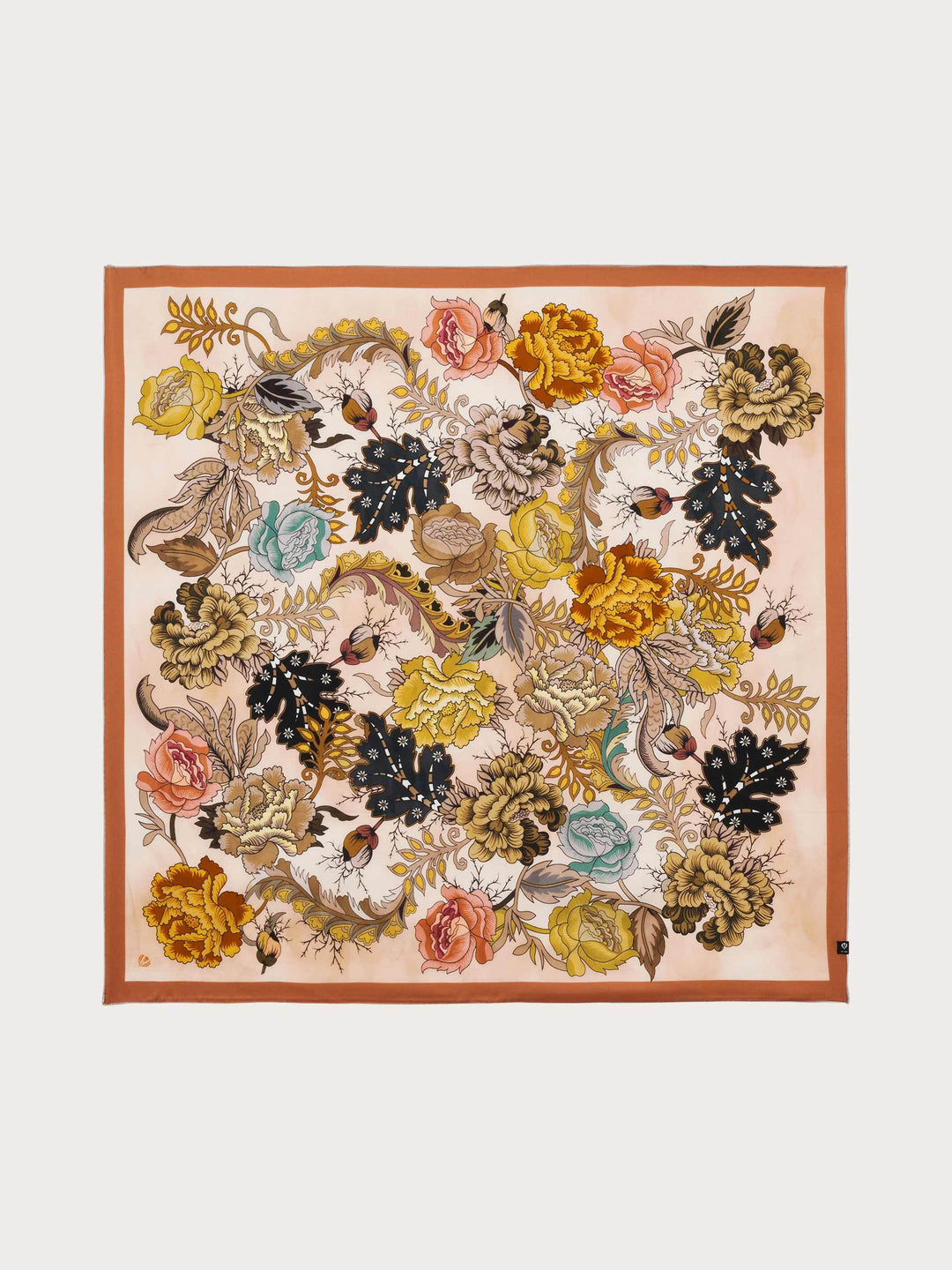 Seidentuch mit nostalgischem Blumen-Print