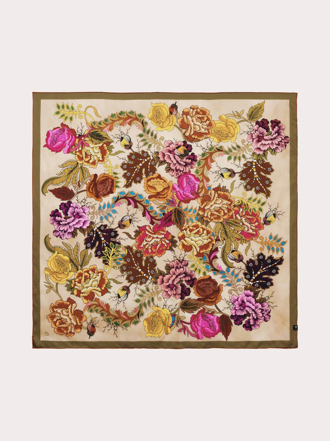 Seidentuch mit nostalgischem Blumen-Print