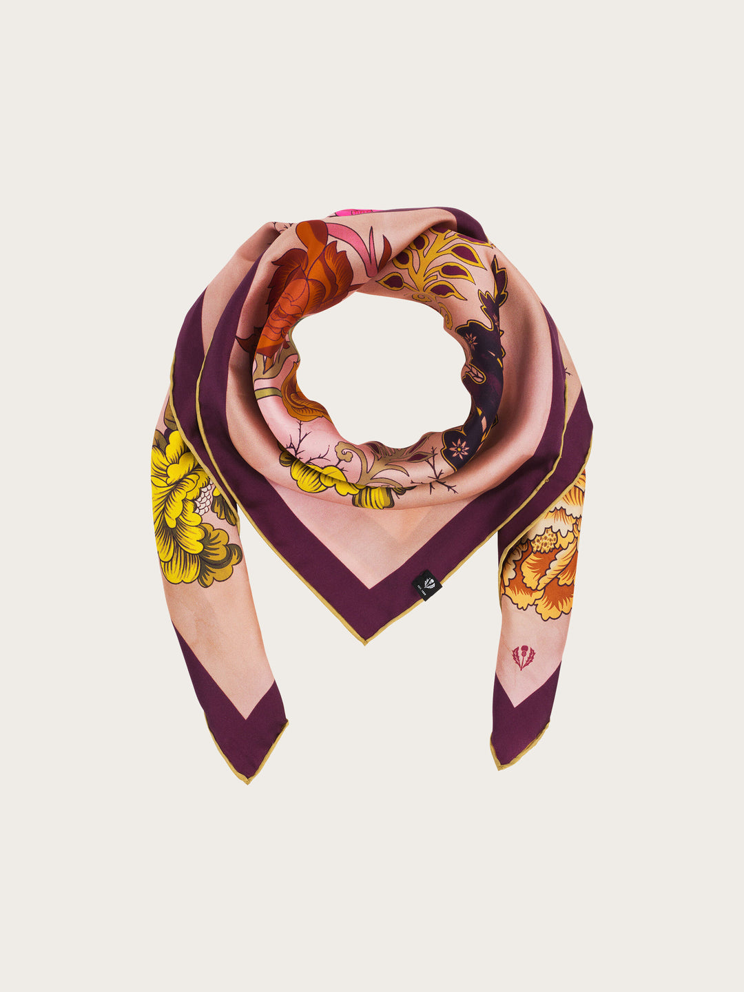 Seidentuch mit nostalgischem Blumen-Print
