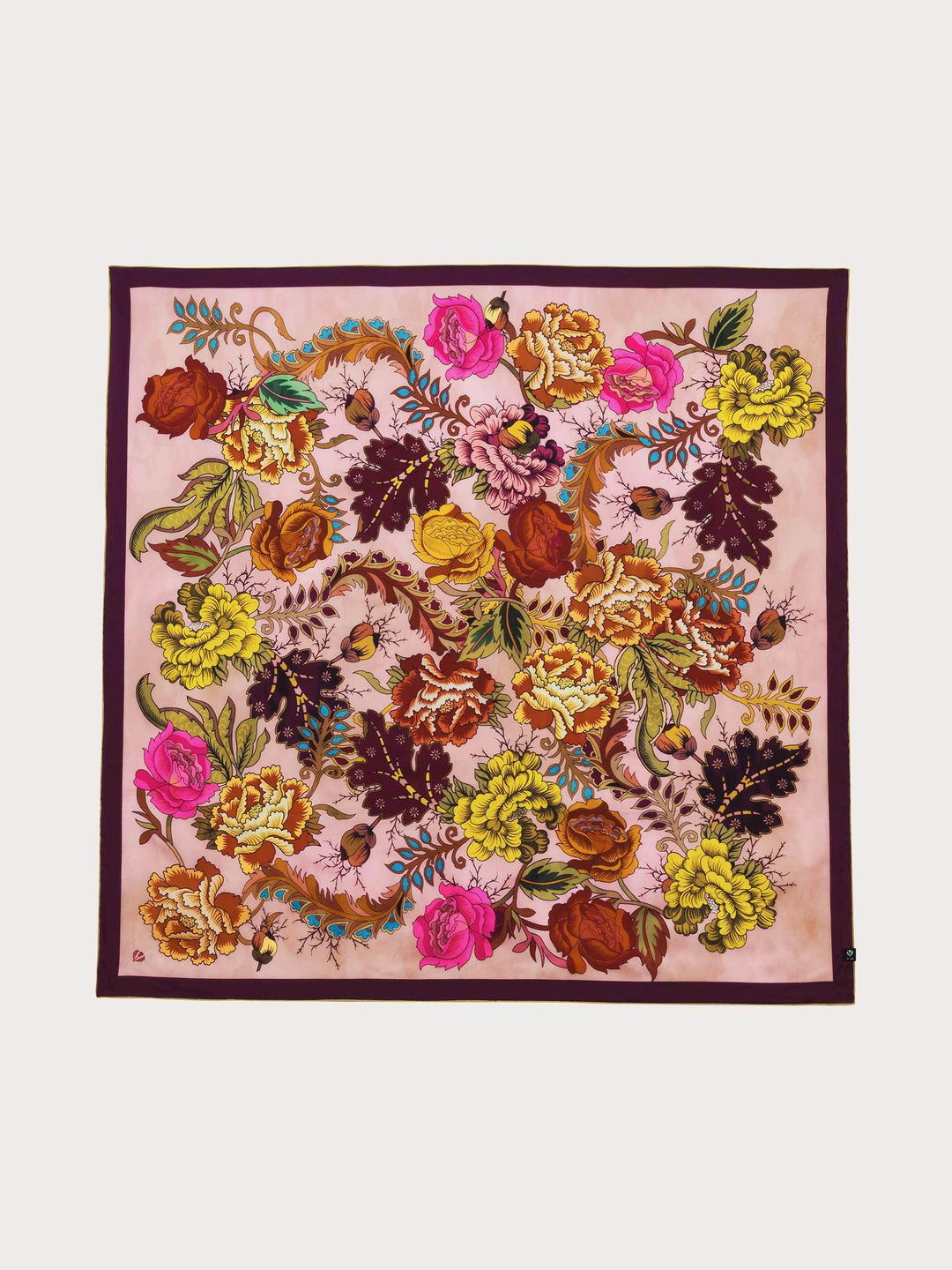 Seidentuch mit nostalgischem Blumen-Print