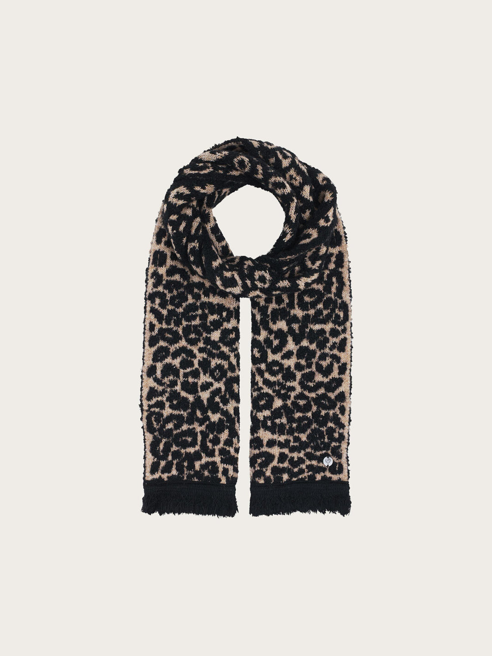 Sustainability Edition - Schmaler Strickschal mit Leo-Design